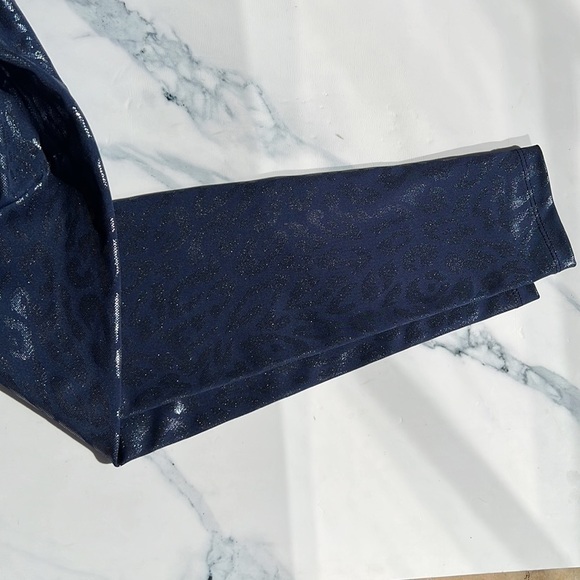 Heroine Sport Leggings Blue Animal Print Cropped Metallic! - Picture 6 of 6